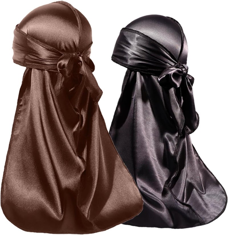 ForceWave 2 PCS Silky Satin Baby Durags for Boys Girls Infant - Image 1