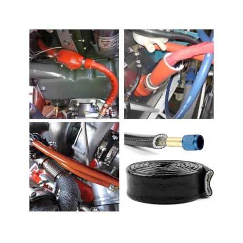 YSIL 1/4" ID 3.3FT Heat Shielded Fire Thermo Armor Fire Sleeve Silicone Coated Fiberglass Heat Protection for Automotive Hose Cable Lines & Electrical Wiring Black - Image 5