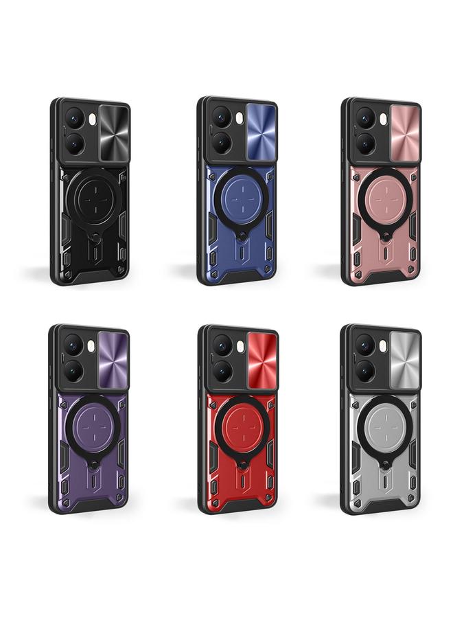 erorex Case For Xiaomi Poco X7 Pro 5G Global CD Texture Sliding Camshield Magnetic Holder Phone Case - Image 2