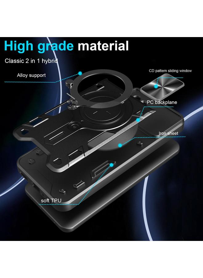 erorex Case For Xiaomi Poco X7 Pro 5G Global CD Texture Sliding Camshield Magnetic Holder Phone Case - Image 3