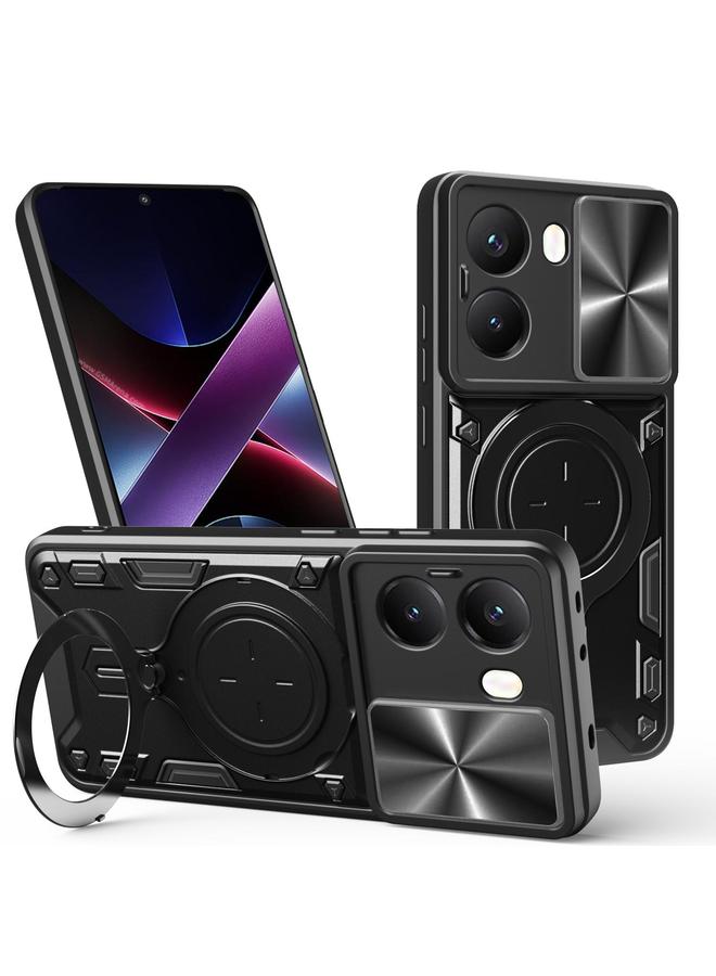 erorex Case For Xiaomi Poco X7 Pro 5G Global CD Texture Sliding Camshield Magnetic Holder Phone Case - Image 1