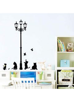Removable PVC Wall Sticker Telegraph Pole Black Cat Stickers