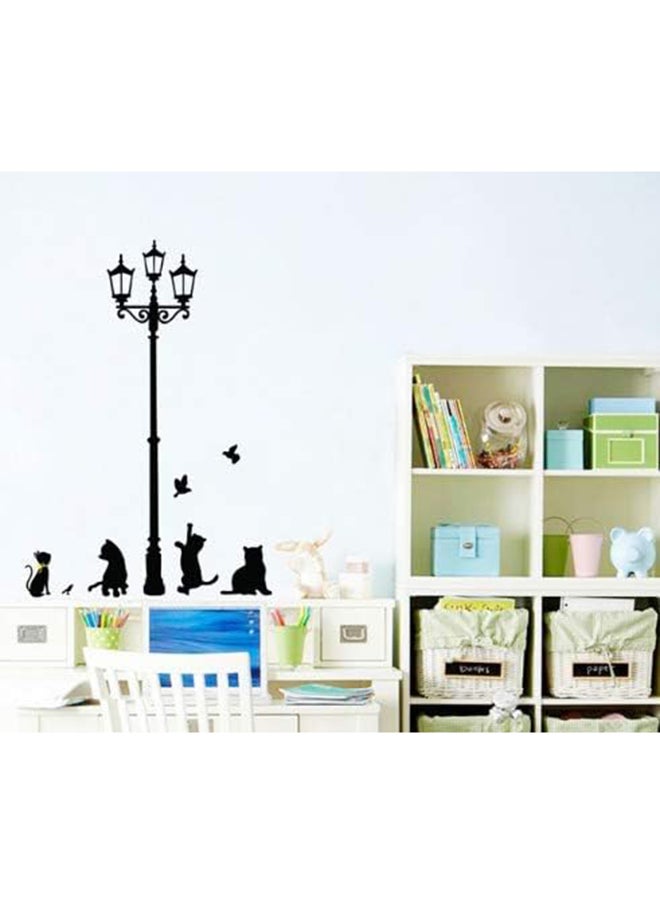 Generic - Removable PVC Wall Sticker Telegraph Pole Black Cat Stickers - Image 1