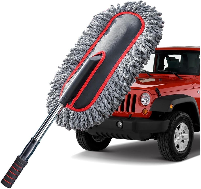 Car Duster Brush with Extendable Long Handle - Scratch Free Microfiber Cleaning Tool for Vehicles and Home - Image 1