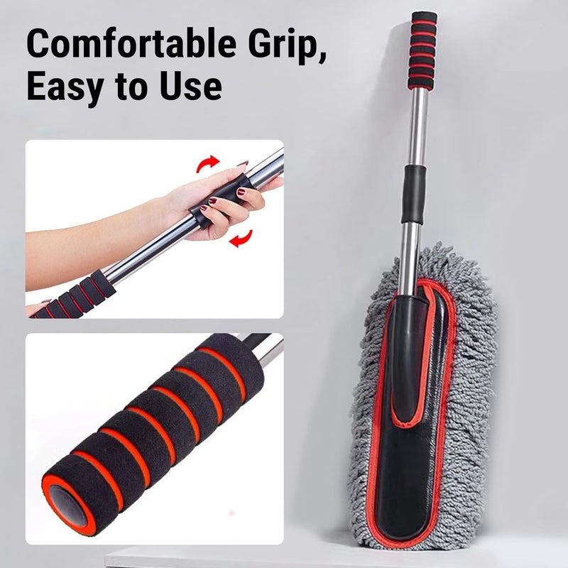 Car Duster Brush with Extendable Long Handle - Scratch Free Microfiber Cleaning Tool for Vehicles and Home - Image 5