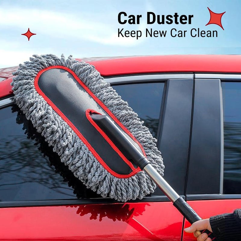 Car Duster Brush with Extendable Long Handle - Scratch Free Microfiber Cleaning Tool for Vehicles and Home - Image 4