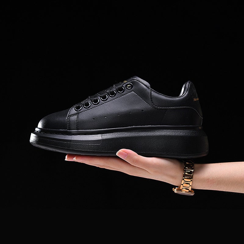 [Couple] Mcqueen White Shoes Women'S High Version Thick Sole Versatile Inner Height Pure Original Spring New Shoes For Men - Image 1