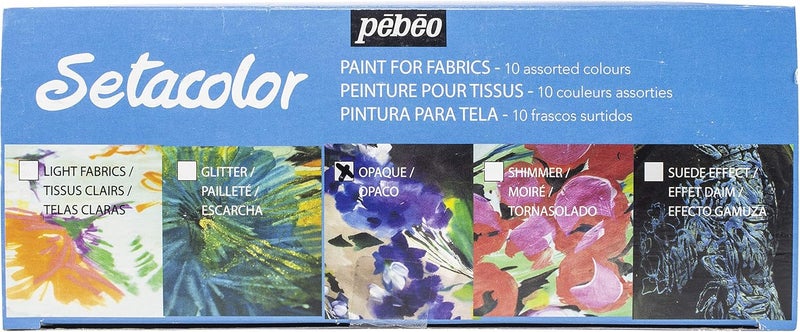 PEBEO Discovery Fabric Paint Set 45ml 10/Pkg-Setacolor Opaque - Image 1