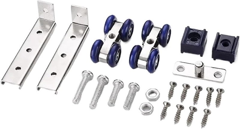 Small Wardrobe Sliding Door Rollers 4pc 2pair Cabinet Track Wheels for Wooden Doors - Image 4