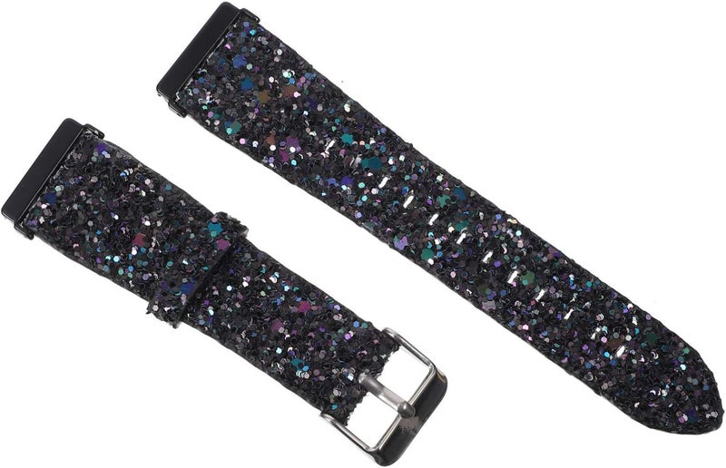 كلاراكو سوار ساعة من الجلد من كلاركو، حزام سريع الفك، حزام بديل متوافق مع فيتبيت فيرسا إس إي/فيرسا 2/فيرسا لايت/فيرسا (أسود) - Image 1