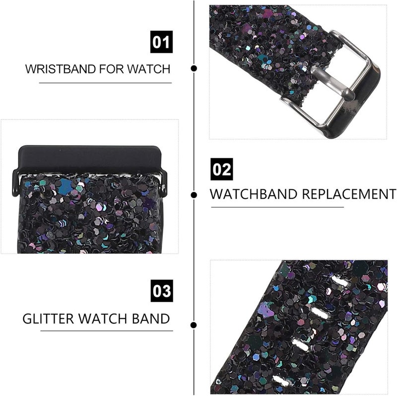 كلاراكو سوار ساعة من الجلد من كلاركو، حزام سريع الفك، حزام بديل متوافق مع فيتبيت فيرسا إس إي/فيرسا 2/فيرسا لايت/فيرسا (أسود) - Image 3