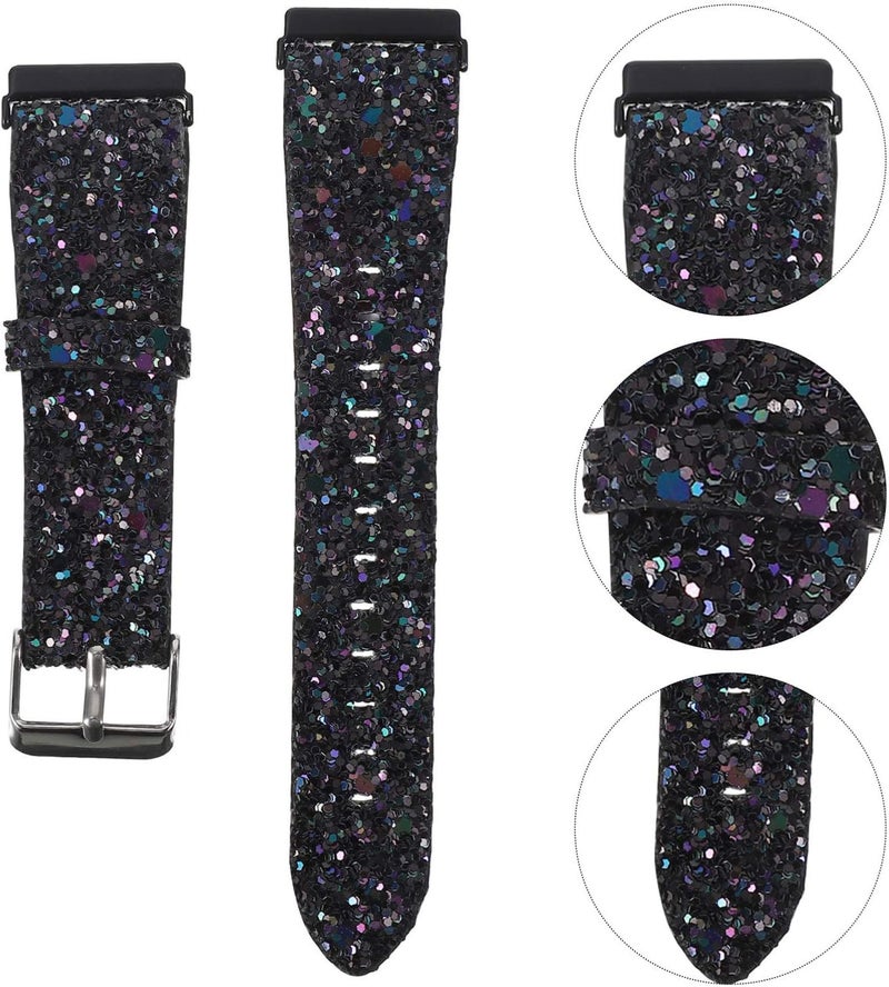 كلاراكو سوار ساعة من الجلد من كلاركو، حزام سريع الفك، حزام بديل متوافق مع فيتبيت فيرسا إس إي/فيرسا 2/فيرسا لايت/فيرسا (أسود) - Image 5