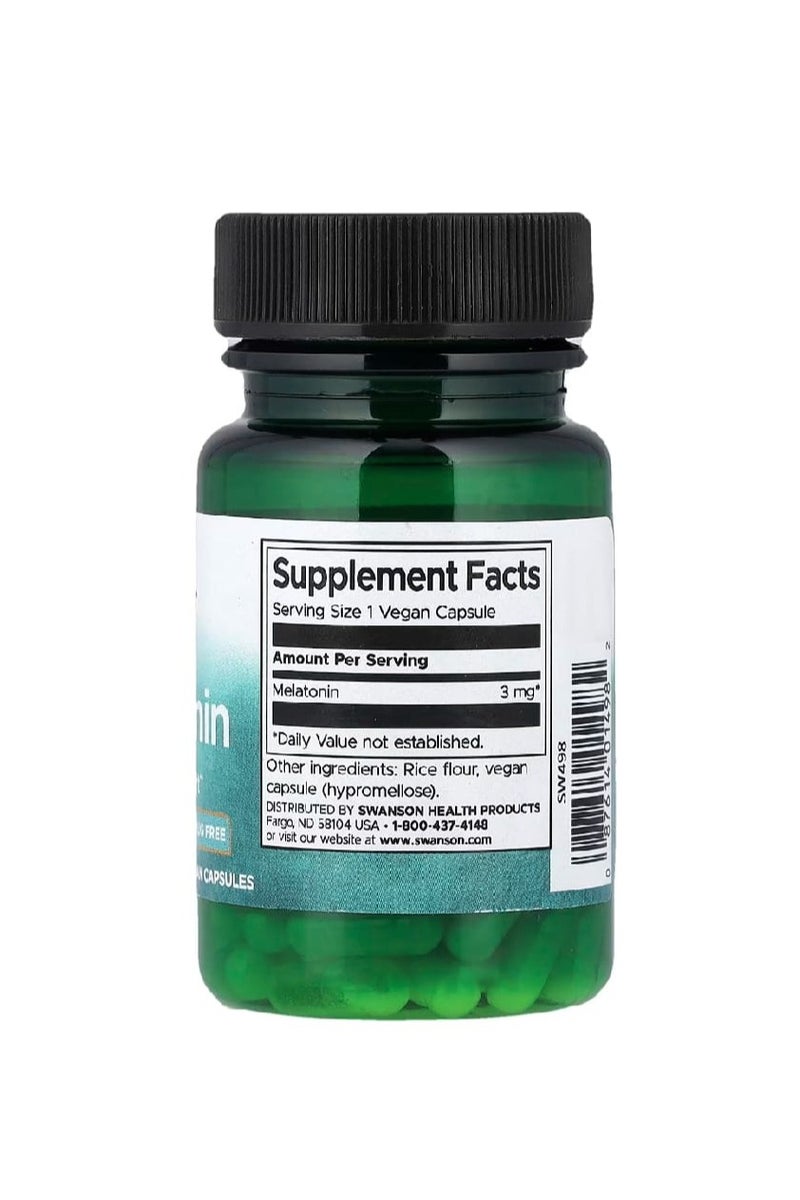 SWANSON Melatonin 3 mg 60 Capsules - Image 2