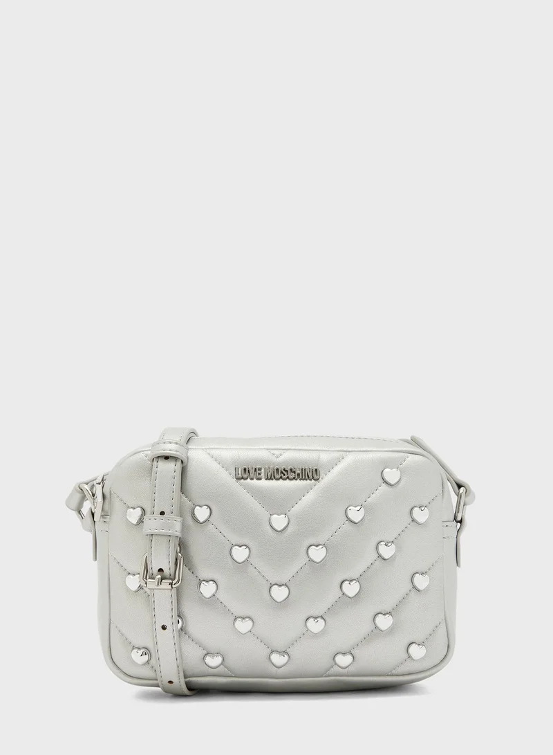 Love Moschino Studded Zip Through Crossbody