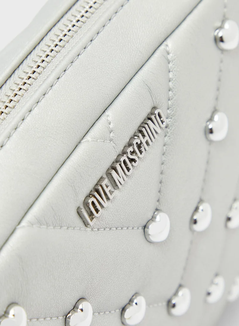 Love Moschino Studded Zip Through Crossbody