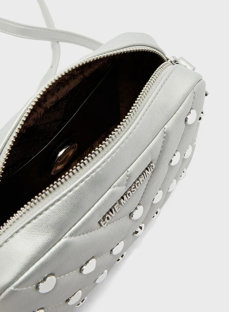 Love Moschino Studded Zip Through Crossbody