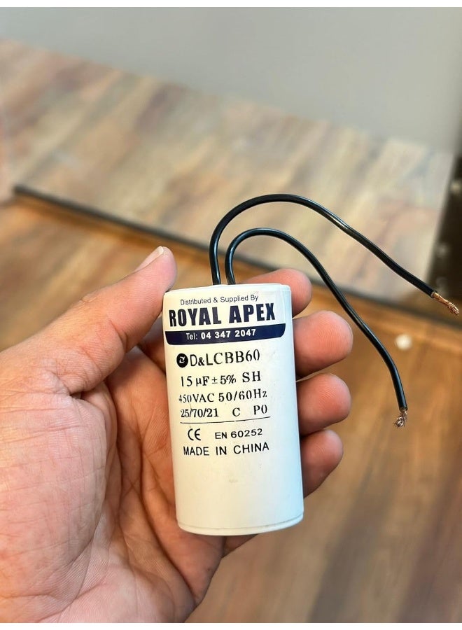 Royal Apex Wired Pvc Round Capacitor With Ce En60252 Standards Wired 15Mfd 15‚µf - Image 2