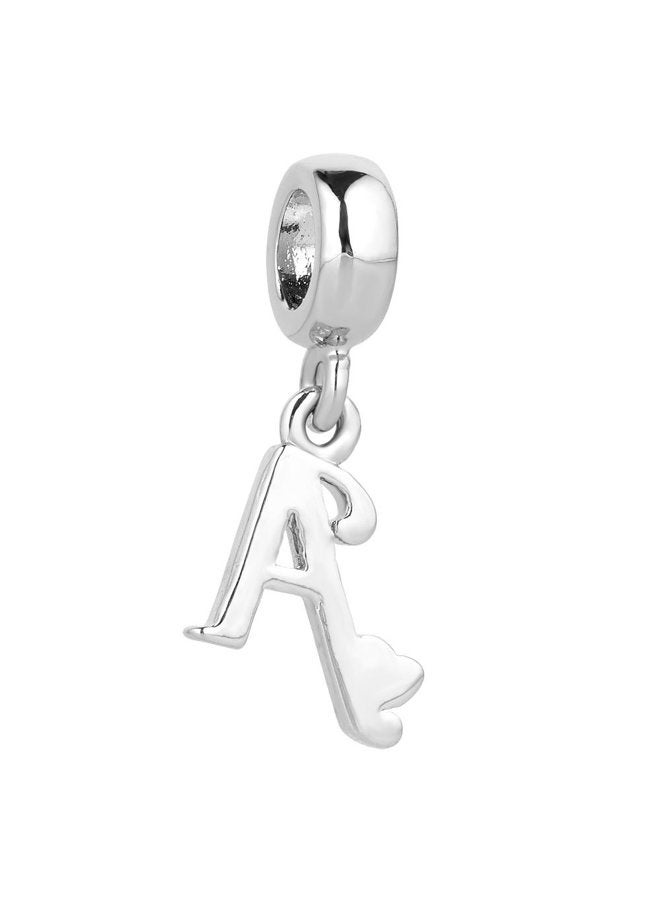ZakiaHo Initial Letter A-Z Alphabet Charms for Bracelets Dangle Beads with Gold Heart Compatible with Pandora Bracelets, Copper, No Gemstone - Image 3