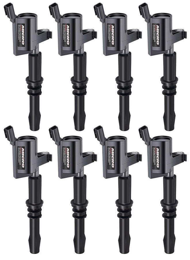Micro Set of 8 Straight Boot Ignition Coil Pack Compatible with Ford Lincoln Expedition Explorer F-150 Super Duty Mustang Mountaineer 4.6l 5.4l 6.8l Replacement for DG511 C1541 FD508 - Image 2