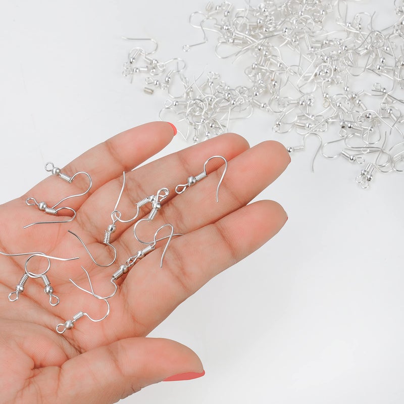 Kurtzy Kurtzy Silver Plated Earring Hooks (500 Pack/250 Pairs) - Hypoallergenic Fish Ear French Wires - DIY Jewelry Making Kit Supplies - Earring Findings for Beginners and Professionals - Image 3