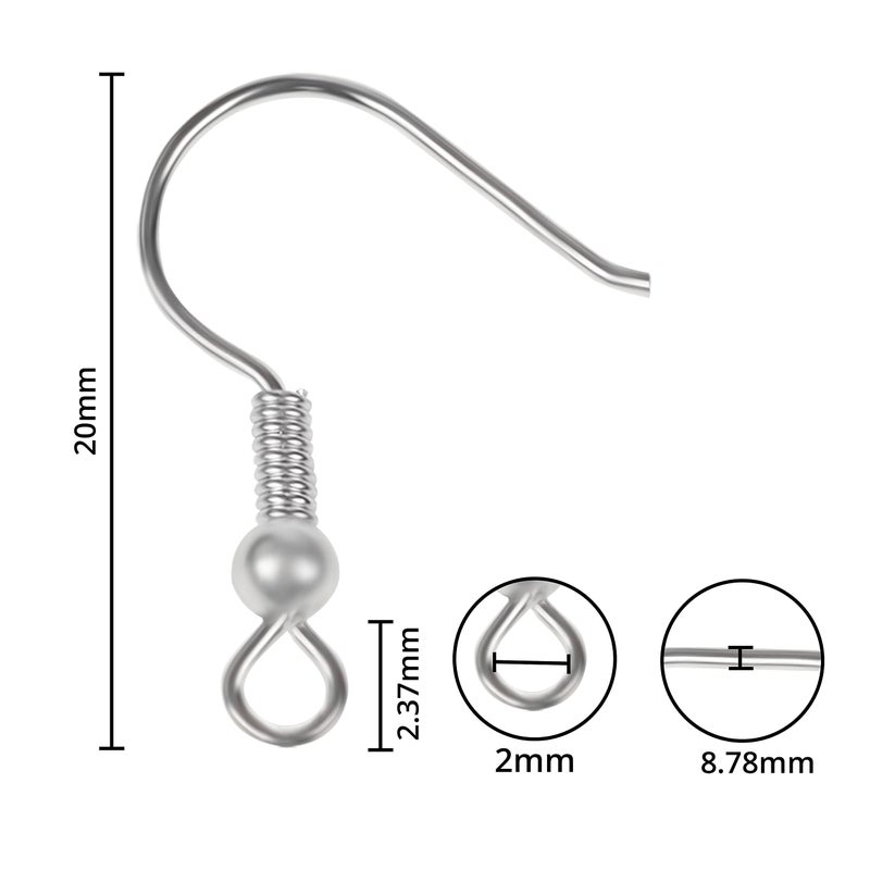Kurtzy Kurtzy Silver Plated Earring Hooks (500 Pack/250 Pairs) - Hypoallergenic Fish Ear French Wires - DIY Jewelry Making Kit Supplies - Earring Findings for Beginners and Professionals - Image 2