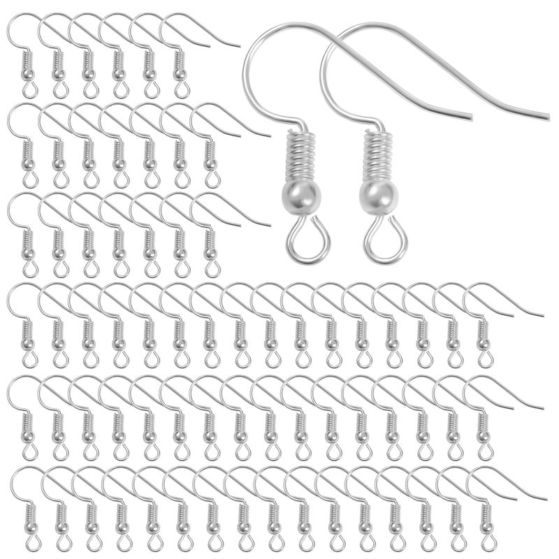 Kurtzy Kurtzy Silver Plated Earring Hooks (500 Pack/250 Pairs) - Hypoallergenic Fish Ear French Wires - DIY Jewelry Making Kit Supplies - Earring Findings for Beginners and Professionals - Image 1