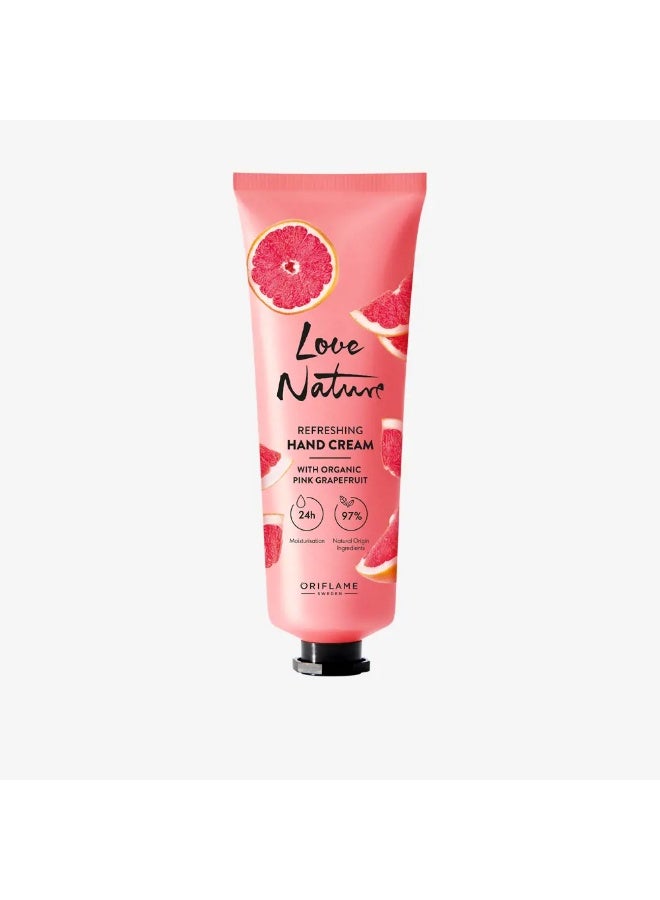 Oriflame Love Nature Refreshing Hand Cream with Organic Pink Grapefruit - 75ml. - Image 1