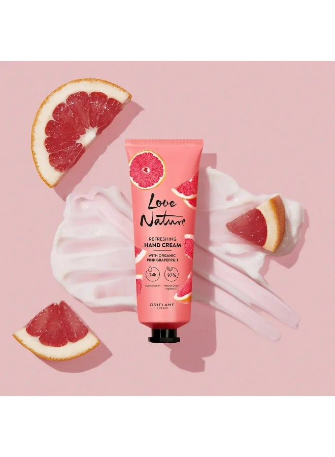 Oriflame Love Nature Refreshing Hand Cream with Organic Pink Grapefruit - 75ml. - Image 4