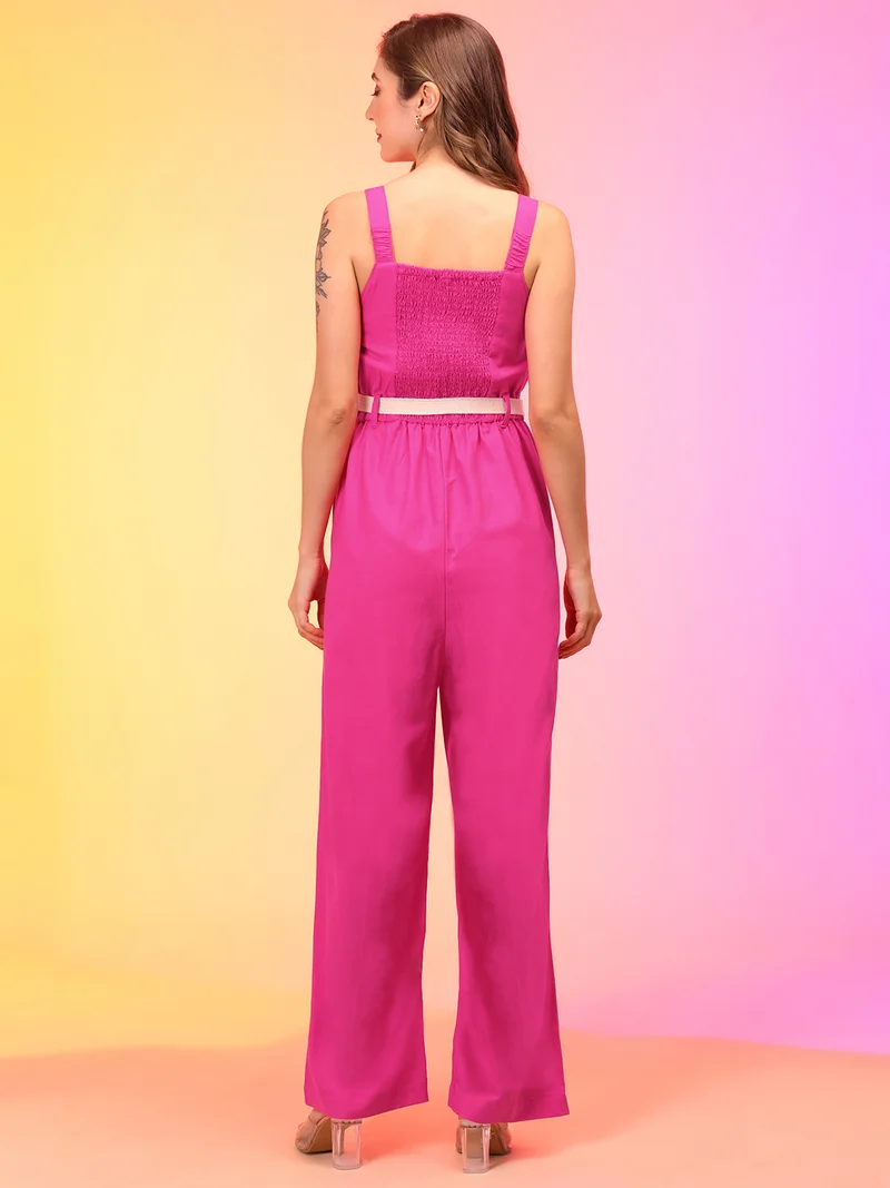 globus Women Sweetheart Neck Waist Tie-Ups Jumpsuit