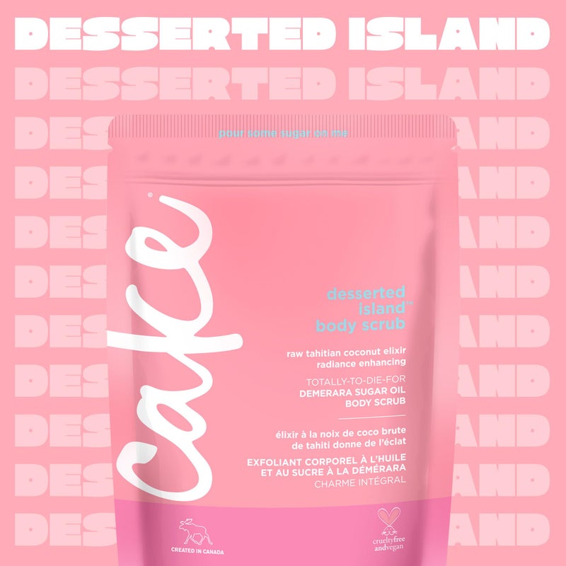 Cake Beauty Desserted Island Vegan Body Sugar Scrub - Shea Butter, Demerara Sugar & Coconut Oil - Gentle Exfoliating Hand, Leg, Foot & Body Sugar Soap Scrub & Moisturizing Shower Wash for Women - Image 2