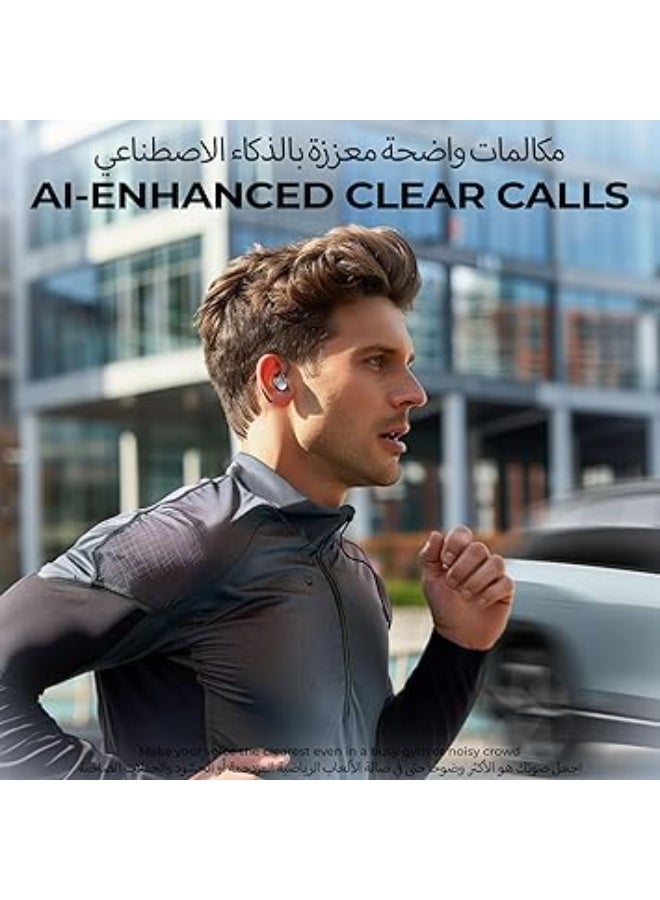 جارلو سماعات لاسلكية بالكامل بلوتوث 5.4 من جارلو، سماعات رأس رياضية داخل الأذن بميكروفون بخاصية إلغاء الضوضاء، سماعات بمشبك أذن مقاومة للماء، 40 ساعة تشغيل، صوت جهوري عميق، سماعة أذن رياضية للتمرين والجري - Image 5