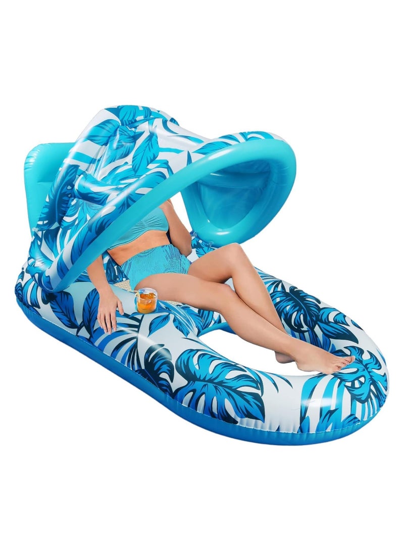 JOMILA Large Inflatable Swimming Pool Lounger with Cup Holders – Raft for Adults & Kids – Comfortable Inflatable Pool Float for Relaxation and Fun - Image 1