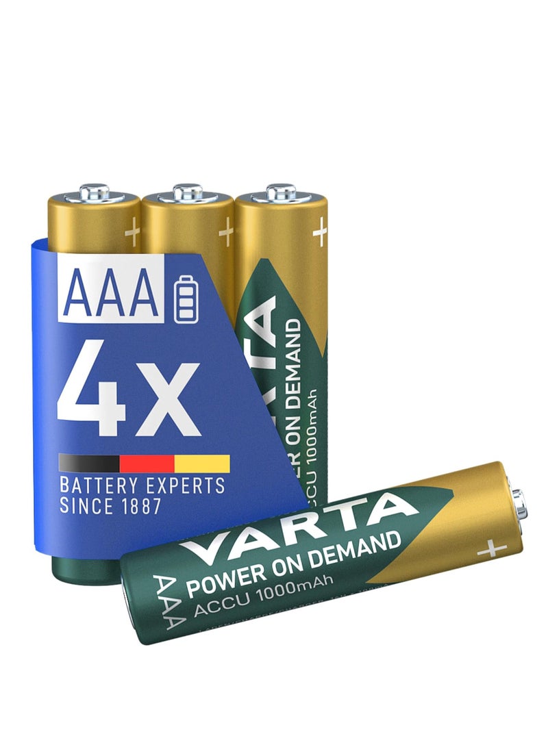 VARTA AAA rechargeable  Ni-Mh battery 4 pcs 1000mAh - Image 2