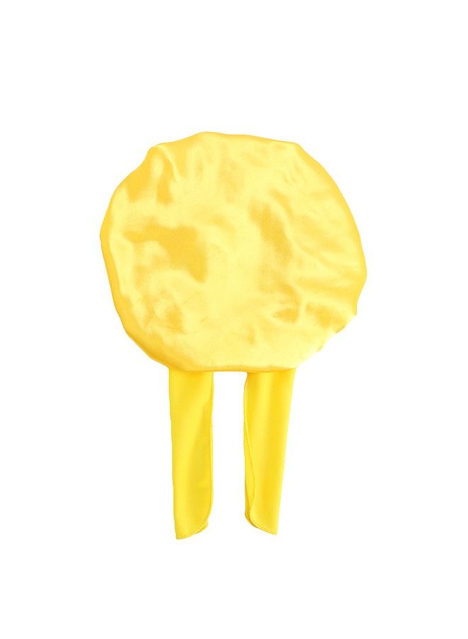 4Pcs Kids Satin Bonnet Sleeping Cap with Silk Ribbon, Soft Satin Baby Nightcap, Satin Hair Bonnet for Sleeping Night Hair Wide Band Sleeping Cap for Toddler Infant Kids (Purple/Yellow/Pink/Blue) - Image 3