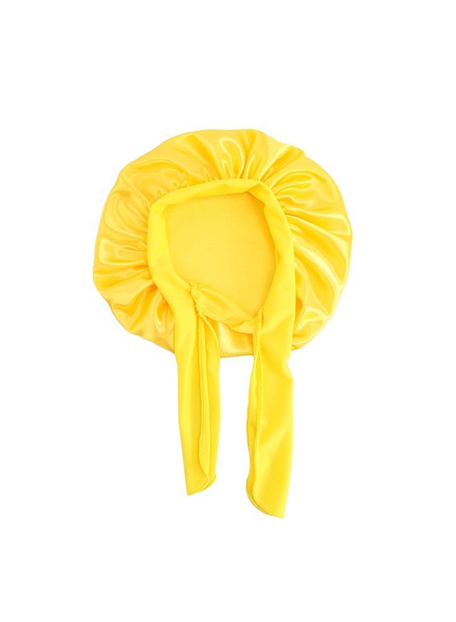 4Pcs Kids Satin Bonnet Sleeping Cap with Silk Ribbon, Soft Satin Baby Nightcap, Satin Hair Bonnet for Sleeping Night Hair Wide Band Sleeping Cap for Toddler Infant Kids (Purple/Yellow/Pink/Blue) - Image 2