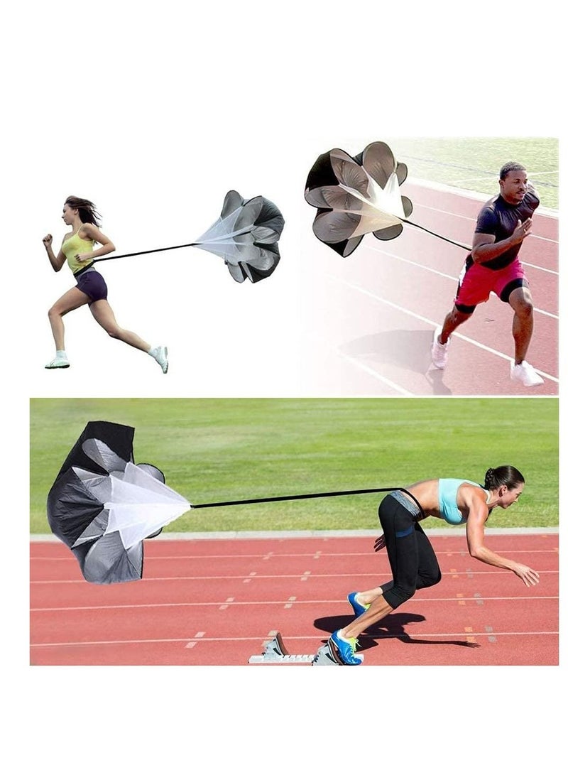 إكسفور تدريب سريع للركض ، تدريبات سرعة 56 بوصة مقاومة للمظلة الجري سبرينت شوت لكرة القدم ، تدريب سريع على كرة القدم (أسود) - Image 2