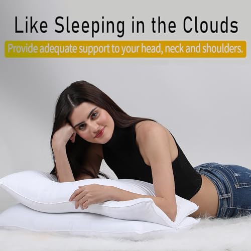 AVI Luxury Hotel Collection Microfiber Filled Bed Pillows for Sleeping, Super Soft Pillow Fillers for Back, Side, and Stomach Sleepers, 20 x 30 Inches or 51 x 76 CM Set of 2 - Image 3