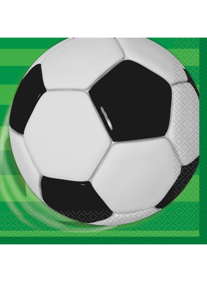 Unique 3D Football Soccer Lunch Napkins - Pack Of 16 - Image 1