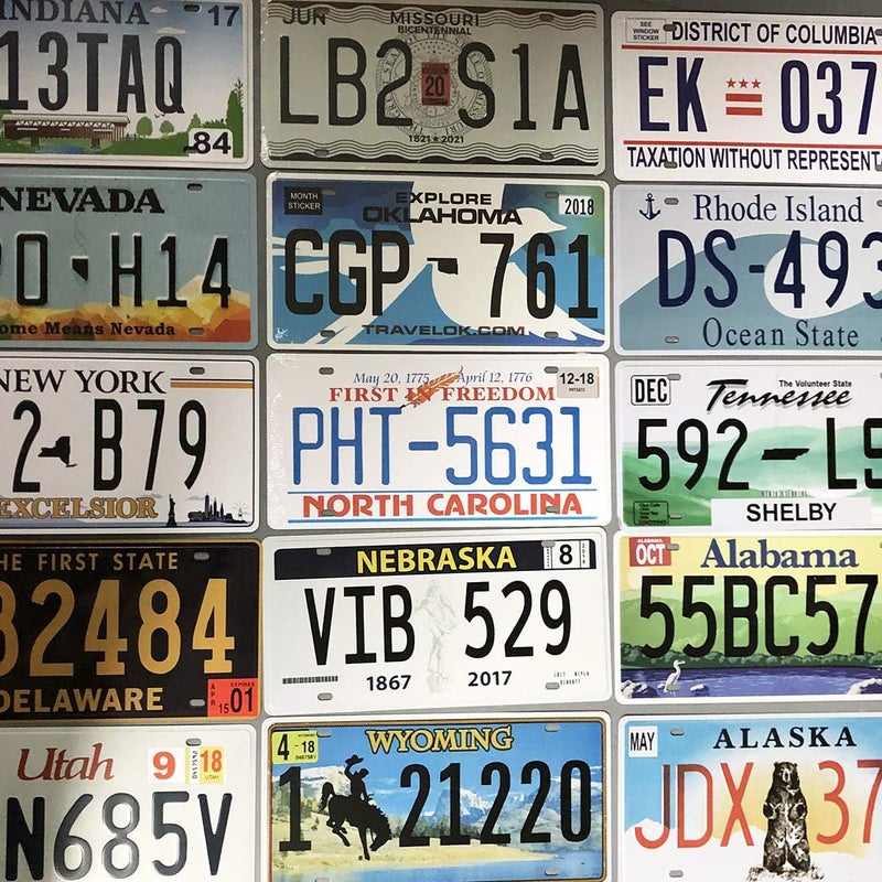 PeisTin Assorted Replica License Plates, Prop Number Tags, Man Cave Garage Bar Decor, 6x12 inches (10 pcs) - Image 2