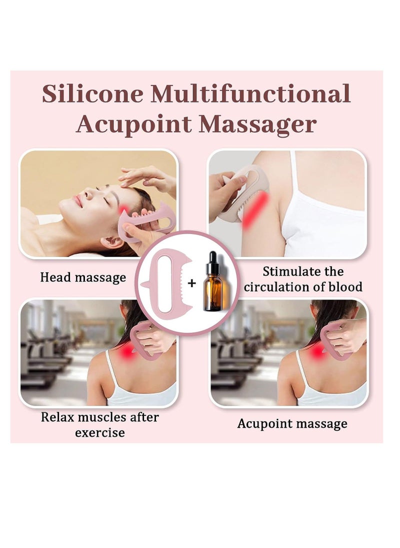 Y&D Trigger Point Massager Tool, 3-in-1 Acupoint Body and Deep Tissue Massage Acupressure Tools, Meridian 1 Pcs, Pink  - Image 4