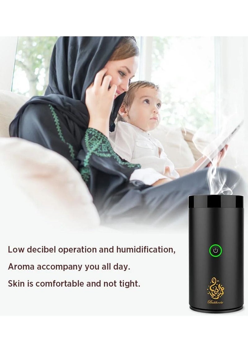 AROAQ New Style USB Type-C Bukhoor Power Rechargeable Incense Burner Black - Image 3