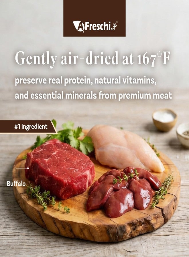 A Freschi srl Air-Dried Dog Food – Real Buffalo & Chicken Recipe - All Natural, High Protein, Grain Free, Limited Ingredient w/W-Shaped Pieces (1 lb) - Image 3