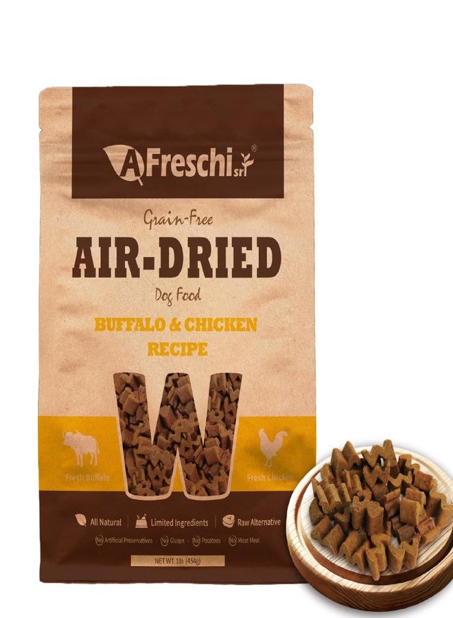 A Freschi srl Air-Dried Dog Food – Real Buffalo & Chicken Recipe - All Natural, High Protein, Grain Free, Limited Ingredient w/W-Shaped Pieces (1 lb) - Image 1