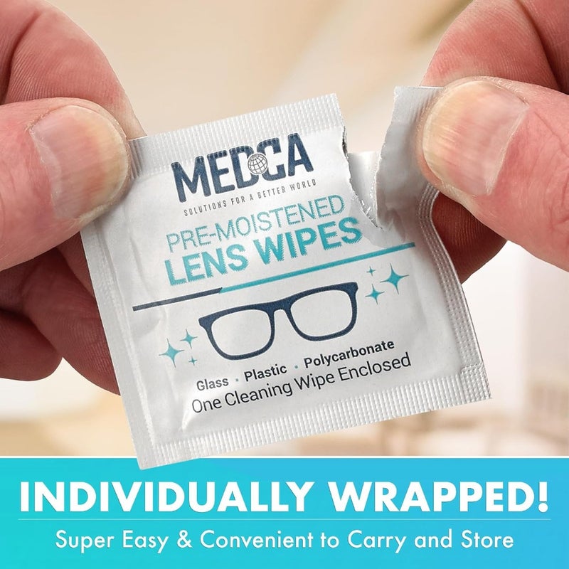 Premoistened Lens Glass Cleaning Wipes Portable Travel Cleaner for Glasses, Camera, Cell Phone, Smartphone, Tablet, Quick Drying, Streak Free Individually Wrapped, 200PK Packaging may vary - Image 4