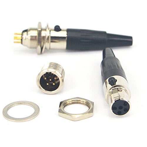 onelinkmore DIY 5 Pin Mini XLR Connector TA5F Audio Microphone Adapters with Plug Chassis Mount Mini XLR Jack 5 Pin for Pro Microphones Set of 2 - Image 2