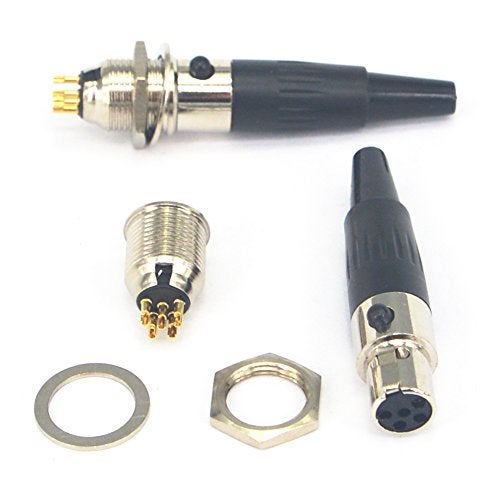 onelinkmore DIY 5 Pin Mini XLR Connector TA5F Audio Microphone Adapters with Plug Chassis Mount Mini XLR Jack 5 Pin for Pro Microphones Set of 2 - Image 1