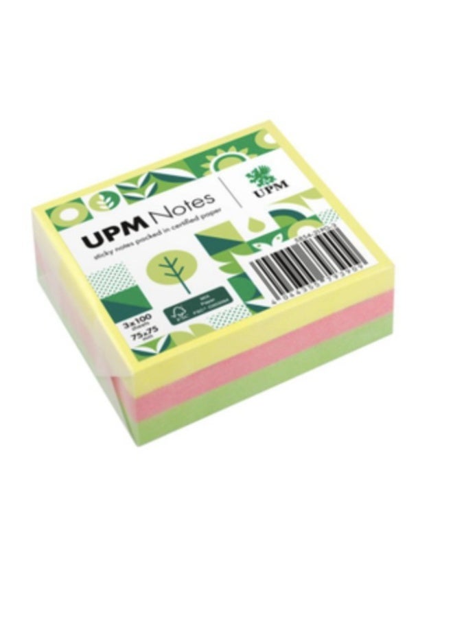 UPM - STICKY NOTE, 75x 75mm, Brilliant color, (Environmentally friendly) - 300Sheets