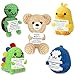 AicooFest Positive Crochet Animals 5PCS Knitted Turtle Dino Duck Easter Basket Essentials Stuffers for Teens Mini Emotional Support Crochet Animals with Messages Funny Small Birthday Gift for Friends - Image 2