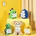 AicooFest Positive Crochet Animals 5PCS Knitted Turtle Dino Duck Easter Basket Essentials Stuffers for Teens Mini Emotional Support Crochet Animals with Messages Funny Small Birthday Gift for Friends - Image 4