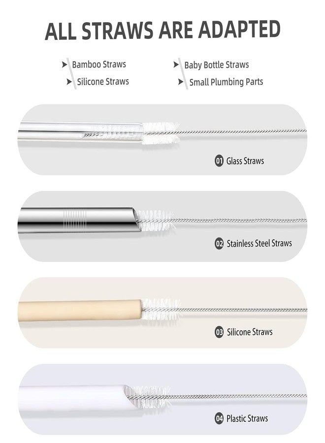 MADHYA Metal Straws Stainless Steel Straws 10.5" Drinking Straws Reusable, Perfect for Cocktail, Cleaning Brush for 20/30 Oz Perfect for Yeti, Trail, Tumblers, Bars,Silver(3 Straight| 3 Bent| 2 Brush) - Image 3